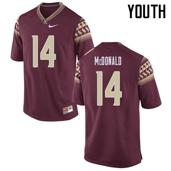 Youth #14 Nolan Mcdonald Florida State Seminoles College Football Jerseys Sale-Garent - Click Image to Close